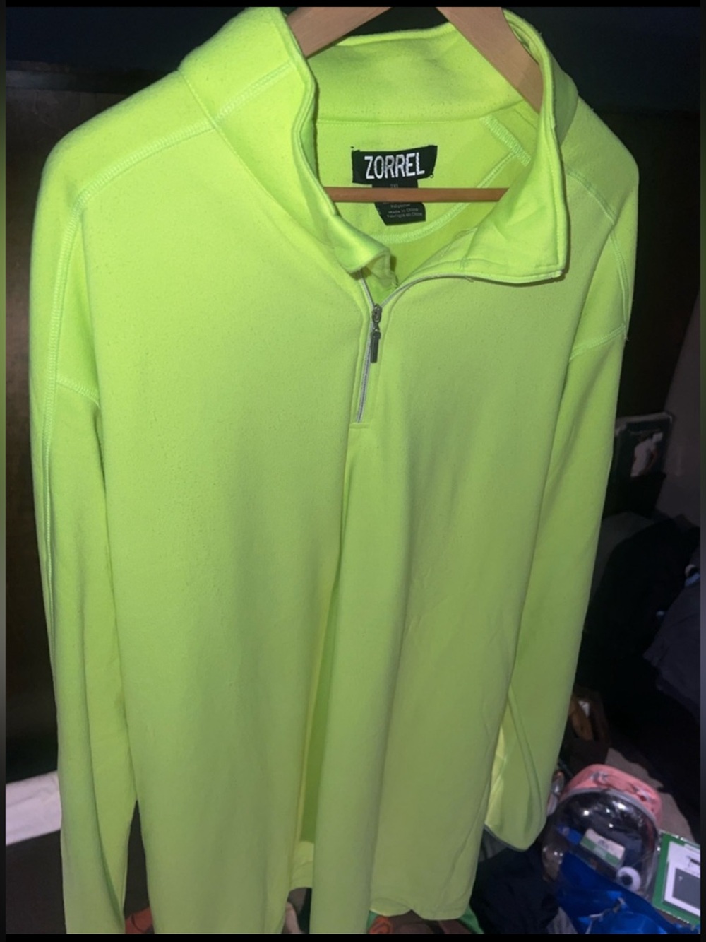 Men’s Lime Zip-Up Pullover Sweater🤗